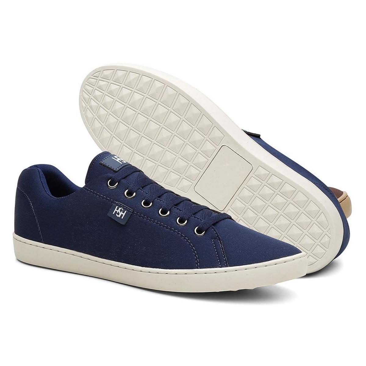 Kit 3 Pares Sapatênis Masculino Lona Cadarço Macio Conforto. - Azul+Preto |  Netshoes