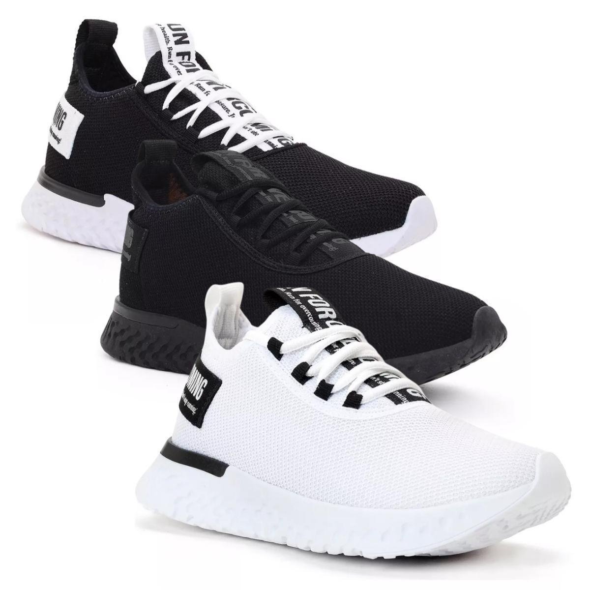 Kit 3 Pares Tênis Masculino Esportivo Corrida Para Academia de Caminhada Menor preço em Kit 3 Pares Tênis Masculino Esportivo Corrida Para Academia de Caminhada
