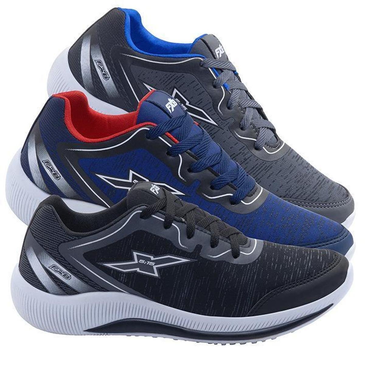 Kit 3 Pares Tênis Masculino FXB Academia Esportivo Lançamento Menor preço em Kit 3 Pares Tênis Masculino FXB Academia Esportivo Lançamento