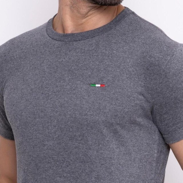 Kit 3 Peças Camisetas Básicas Masculina FMF em Algodão Premium no Estilo Clássico Bordado Itália