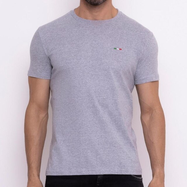 Kit 3 Peças Camisetas Básicas Masculina FMF em Algodão Premium no Estilo Clássico Bordado Itália