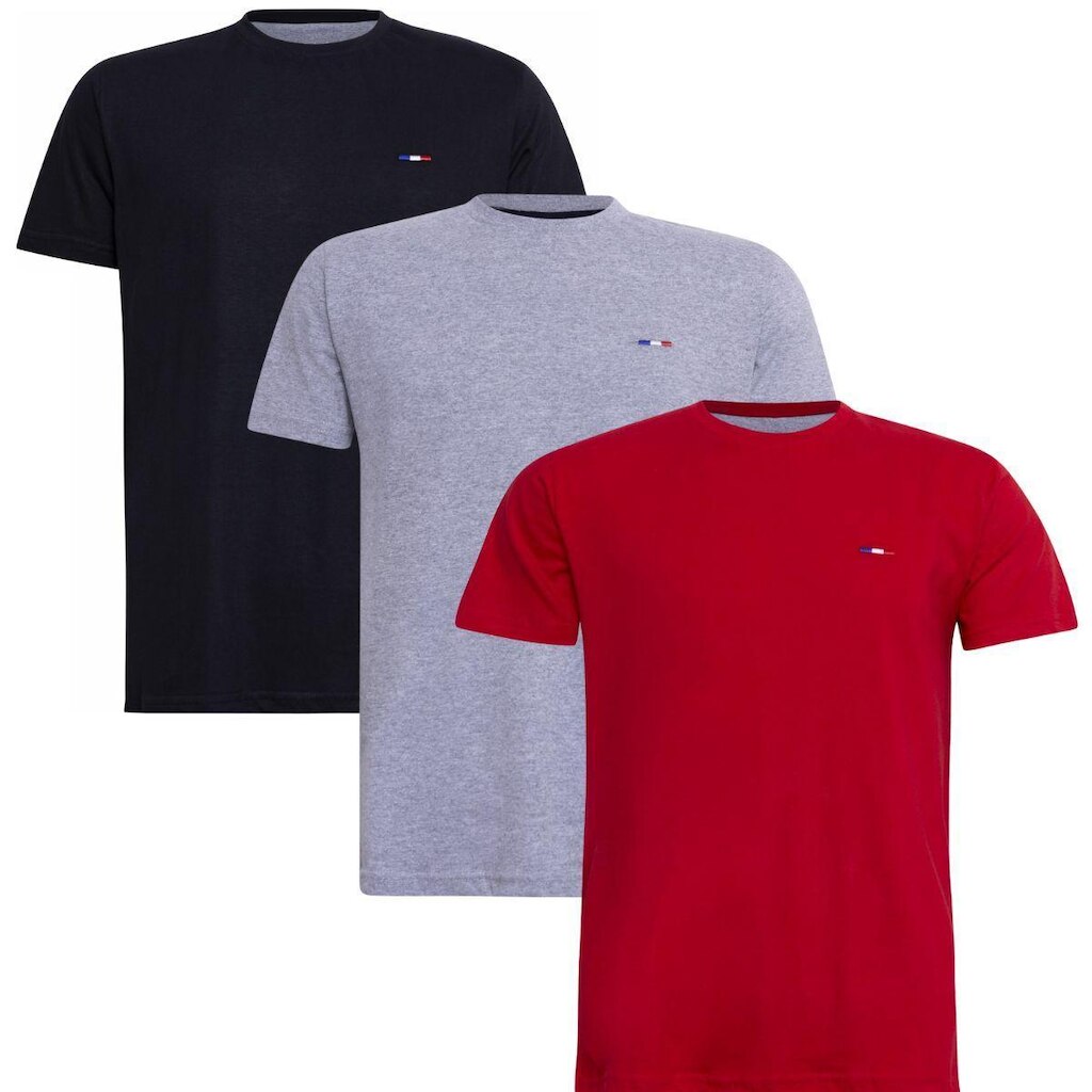 Kit 3 Peças Camisetas Básicas Masculina Industrie em Algodão Premium no  Clássico Bordado França