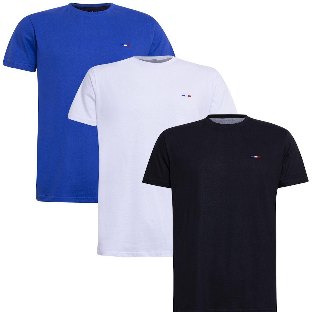 Kit 3 Peças Camisetas Básicas Masculina Industrie em Algodão Premium no  Clássico Bordado França