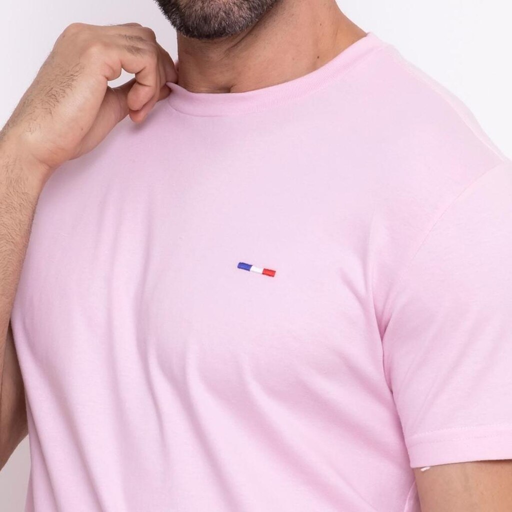 Kit 3 Peças Camisetas Básicas Masculina Industrie em Algodão Premium no Estilo Tommy Bordado França