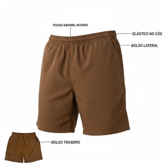 KIT 3 PEÇAS SHORT TACTEL COM ELASTANO MASCULINO