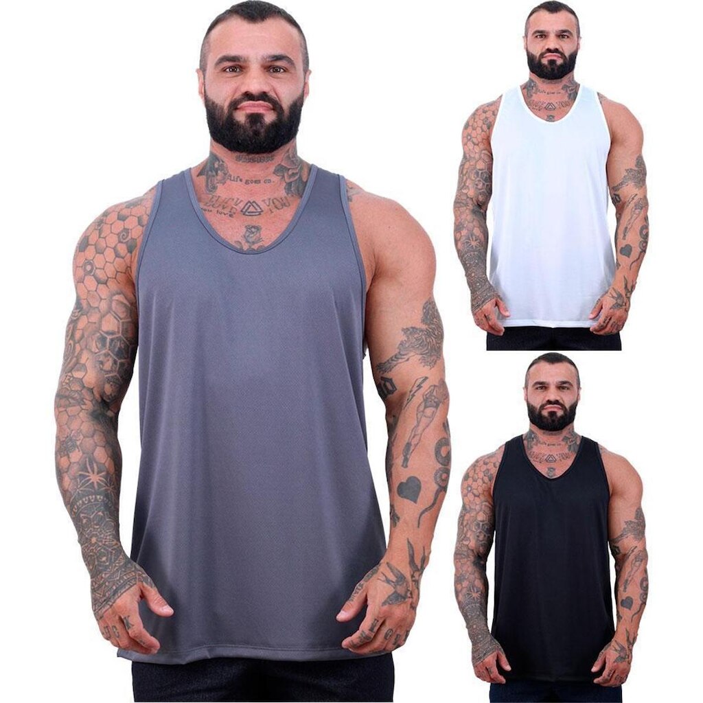 Kit 3 Regata Cavada Dry Rajado Masculina MXD Estampada