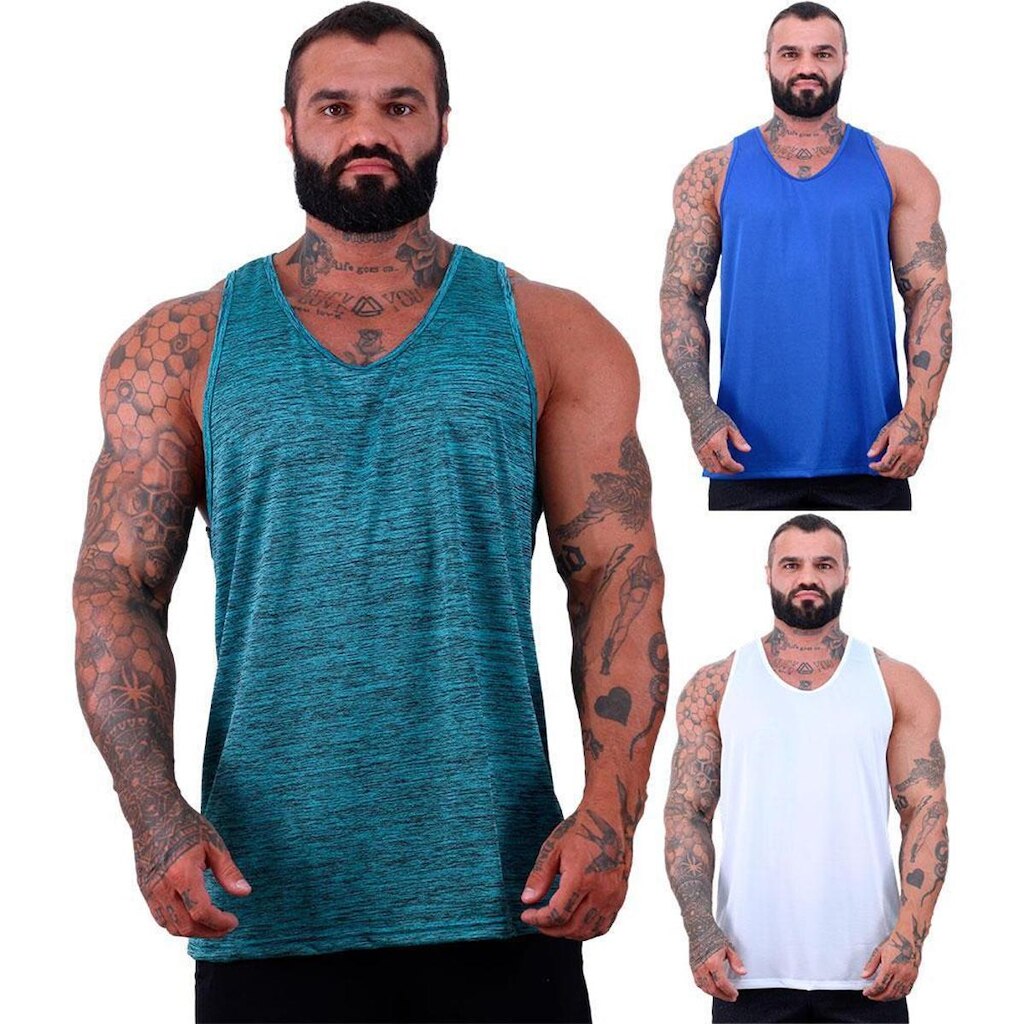 Kit 3 Regata Cavada Dry Rajado Masculina MXD Estampada
