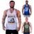 Kit 3 Regata Cavada Masculina MXD Estampada No Days Off Big Gym Hardcore - Branco+Azul