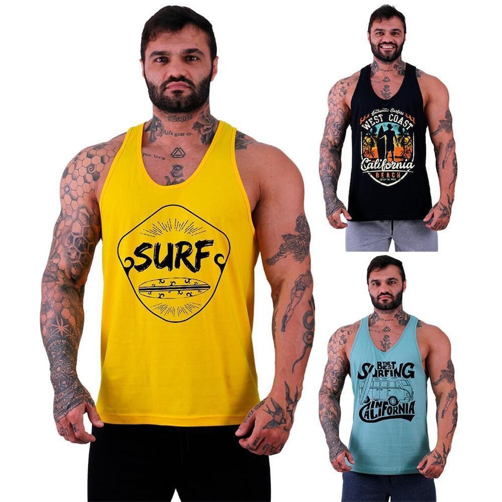 Kit 3 Regata Cavada Masculina MXD SURF Prancha Praia