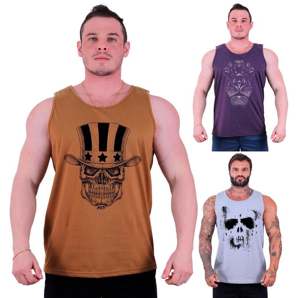 Kit 3 Regata Clássica MXD Conceito No Days Off Big Gym