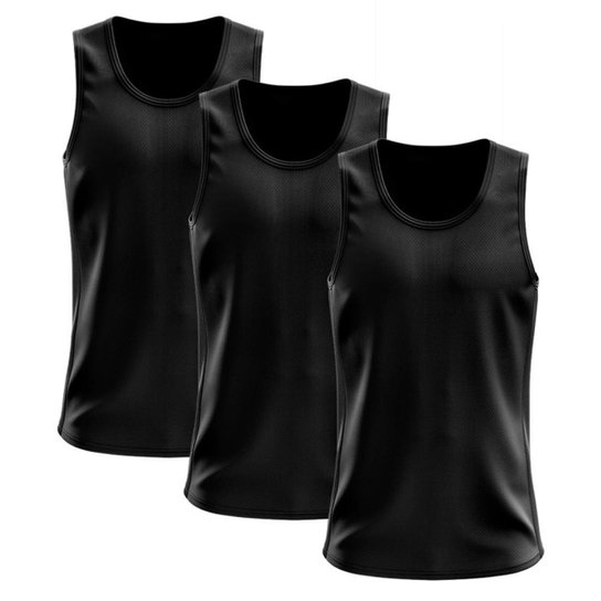 Kit 3 Regata Dry Lisa Básica Proteção Solar UV Térmica Camiseta Treino Academia Ciclismo Regatas - Preto Menor preço em Kit 3 Regata Dry Lisa Básica Proteção Solar UV Térmica Camiseta Treino Academia Ciclismo Regatas - Preto
