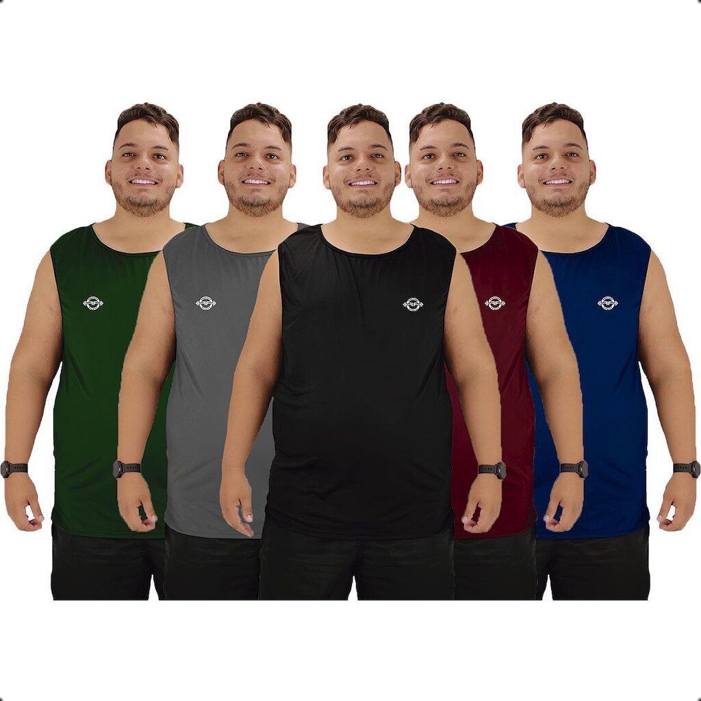 Kit 3 Regata Princess Clothing Plus Size Masculina