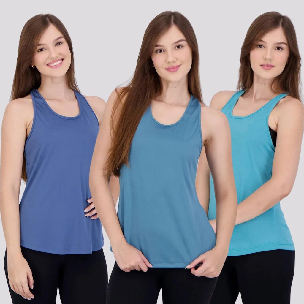 Kit 3 Regatas Area New Bio Feminina