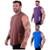 Kit 3 Regatas Longline Machão Masculina MXD Conceito Sport Fitness Academia Treino - Marrom+Azul