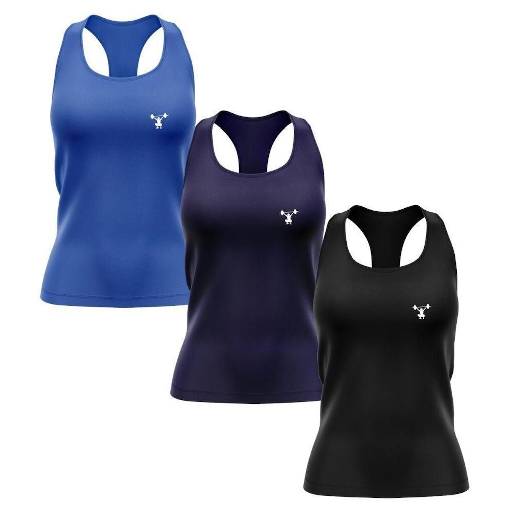 Kit 3 Regatas Nadador Agachamento Feminino