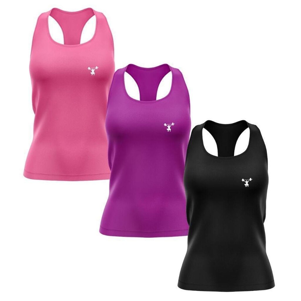 Kit 3 Regatas Nadador Agachamento Feminino