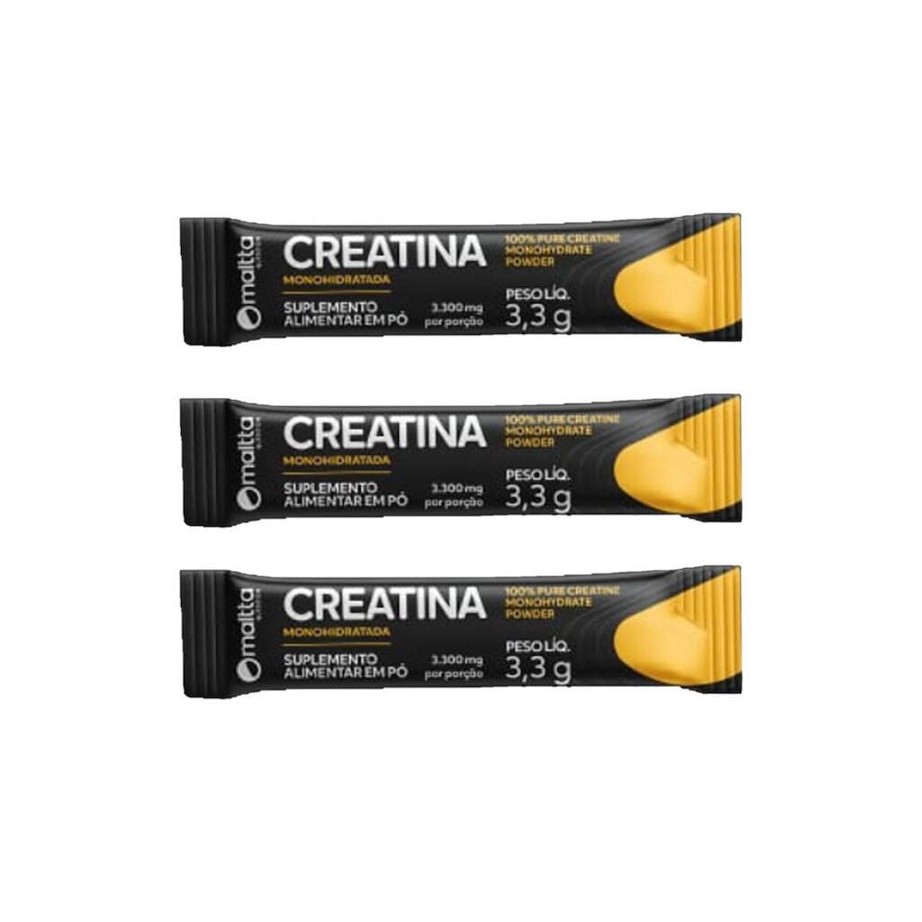 Kit 3 Sachês Creatina em pó 3x1 sachê de 3,3g Sem Sabor Maltta
