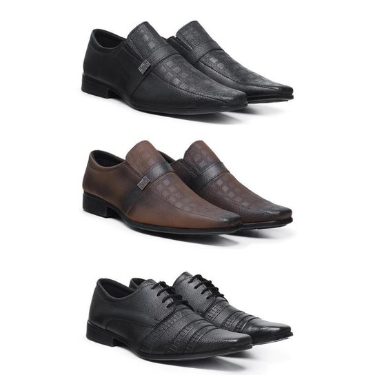 Kit 3 Sapato Social Couro Masculino Macio Conforto Elegante - Preto é boa?