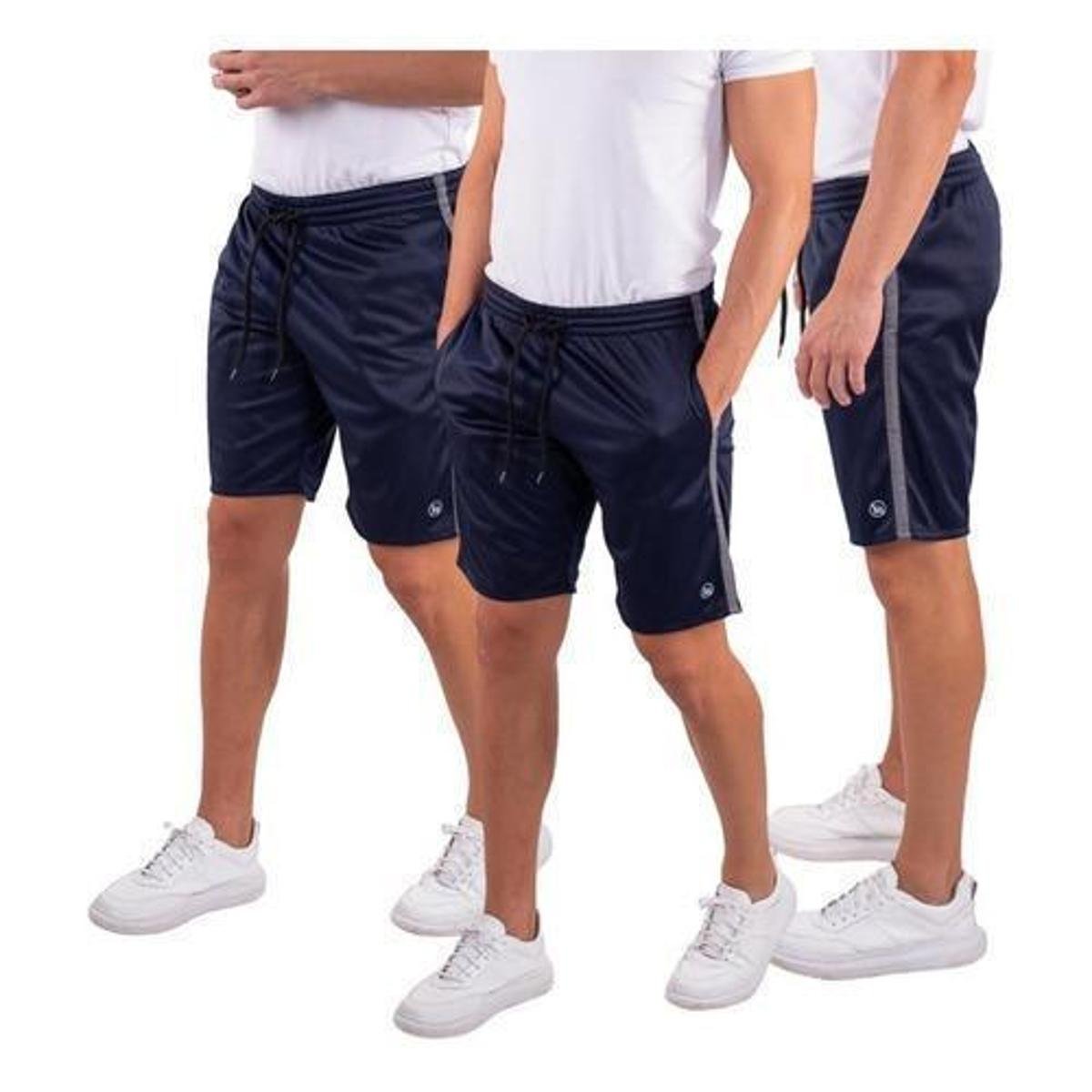 Kit 3 Short Bermuda Masculina Helanca Treino Academia - Preto - P Menor preço em Kit 3 Short Bermuda Masculina Helanca Treino Academia - Preto - P