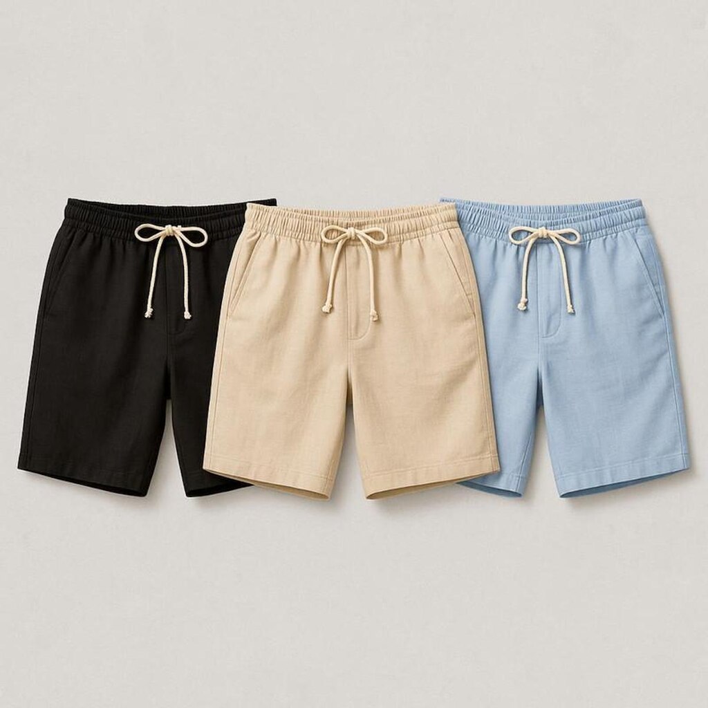 Kit 3 Short De Linho Bermuda  Masculino