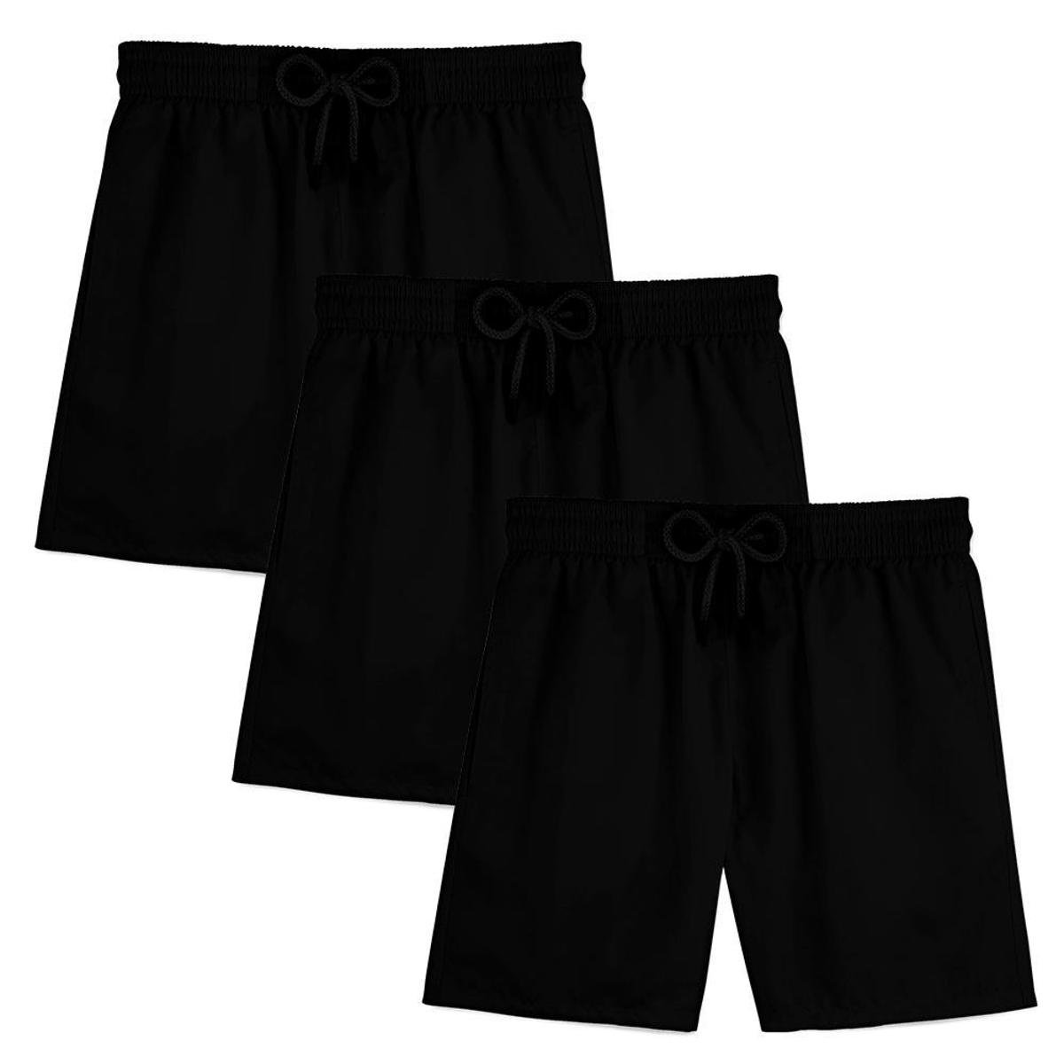 Kit 3 Short Masculino Bermuda Praia Verão Treino Esporte Mauricinho Tactel