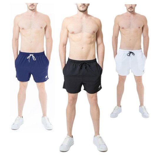 KIT 3 Shorts Arraia Maori Bermuda Praia Mauricinho Masculino - Branco+Marinho Menor preço em KIT 3 Shorts Arraia Maori Bermuda Praia Mauricinho Masculino - Branco+Marinho