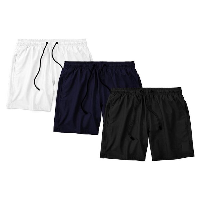 Kit 3 Shorts Bermuda Masculino Básico Mauricinho Tactel