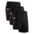 Kit 3 Shorts Masculino 2 em 1 Fitness Bermuda Para Treino - Preto