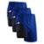 Kit 3 Shorts Masculino 2 em 1 Fitness Bermuda Para Treino - Azul Royal
