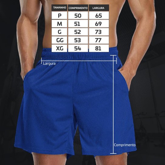 Kit 3 Shorts Masculino 2 em 1 Fitness Bermuda Para Treino