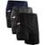 Kit 3 Shorts Masculino 2 em 1 Fitness Bermuda Para Treino - Preto+Cinza