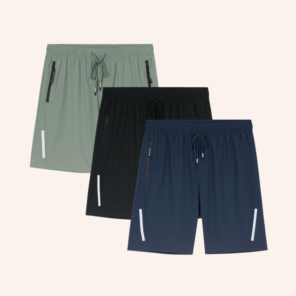 Kit 3 Shorts Masculino Esportivo Tactel com Elastano Secagem Rápida com Bolsos Zíper Menor preço em Kit 3 Shorts Masculino Esportivo Tactel com Elastano Secagem Rápida com Bolsos Zíper