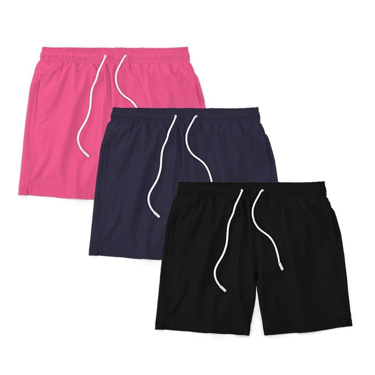 Kit 3 Shorts Masculino Liso Básico Bermuda Tactel Água Praia Treino Academia Corrida Menor preço em Kit 3 Shorts Masculino Liso Básico Bermuda Tactel Água Praia Treino Academia Corrida