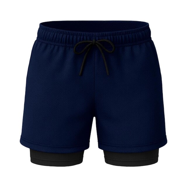 Kit 3 Shorts Masculinos 2 em 1 com Camada Térmica e Tecido de Alta Respirabilidade