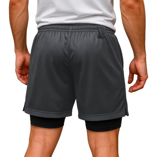 Kit 3 Shorts Masculinos 2 em 1 com Camada Térmica e Tecido de Alta Respirabilidade