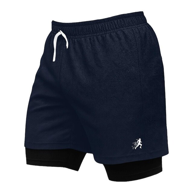 Kit 3 Shorts Masculinos 2 em 1 para Treinos com Visual e Estampa Esportivo