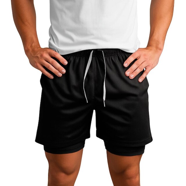 Kit 3 Shorts Masculinos de Treino com Forro Interno Faixa Lateral e Ajuste Seguro