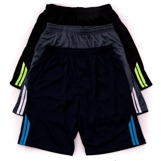 Kit 3 Shorts OxSilver Helanca Masculino - Preto Menor preço em Kit 3 Shorts OxSilver Helanca Masculino - Preto