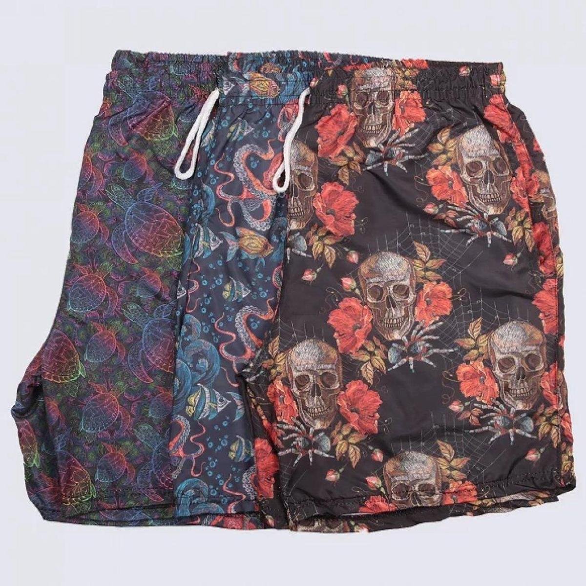 Kit 3 Shorts Slim Masculino Menor preço em Kit 3 Shorts Slim Masculino