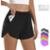 Kit 3 SHORTS TACTEL FEMININO Bolsos Academia Corrida Praia Yoga Bermuda 662 - Preto+Branco