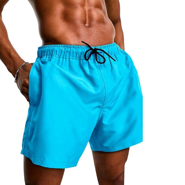 Kit 3 Shorts Tactel Masculino Praia Liso com Bolsos Secagem Rápida e Ajuste