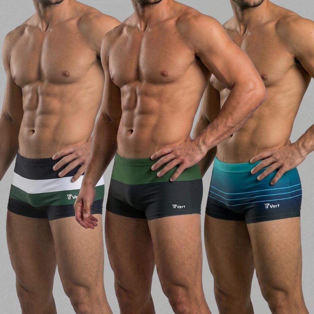 Kit 3 Sungas Masculina Estampada Boxer Forrada Premium
