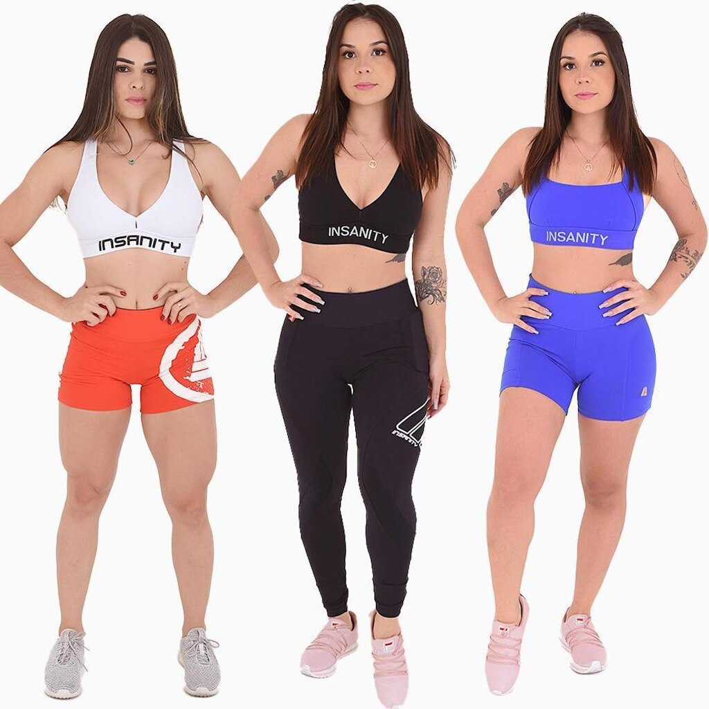 Kit 3 Tops Insanity Fitness 2 Basic + 1 Buzios