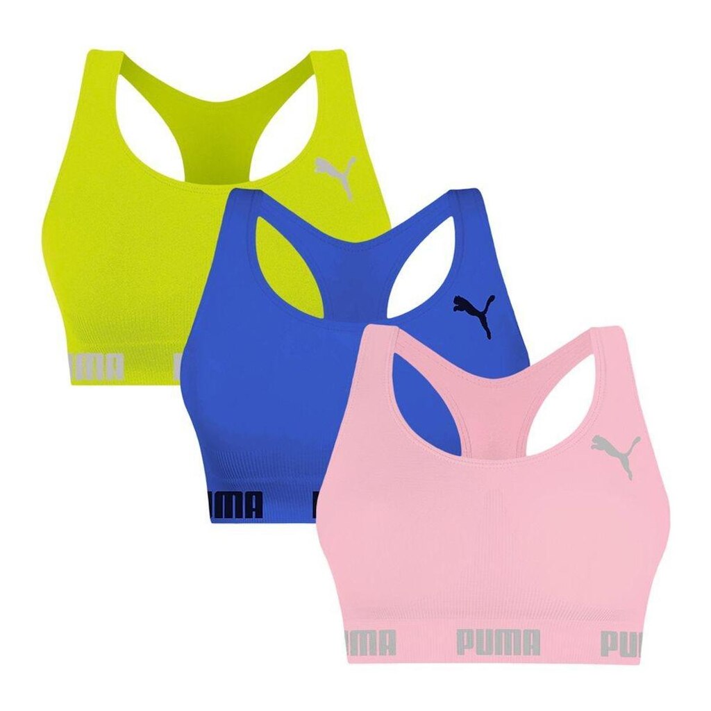 Kit 3 Tops Puma Nadador Sem Costura Feminino