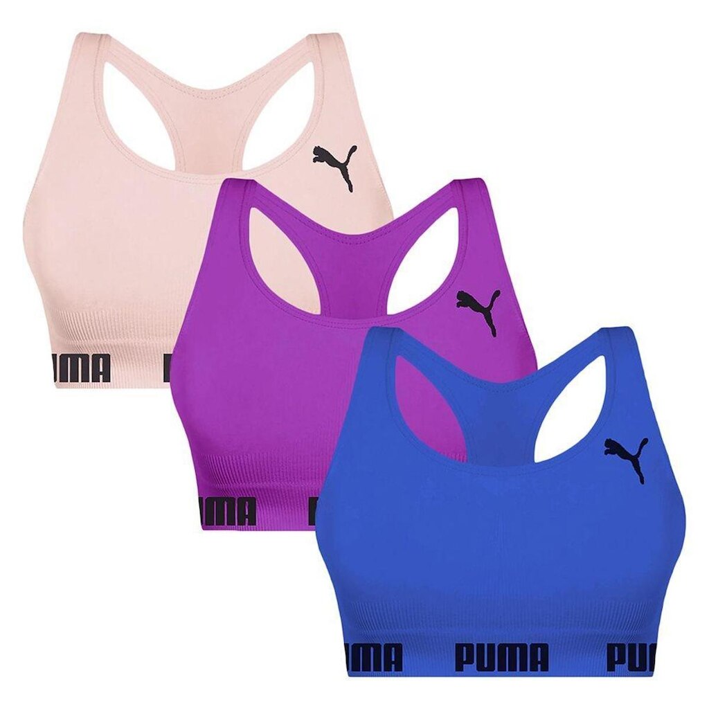 Kit 3 Tops Puma Nadador Sem Costura Feminino