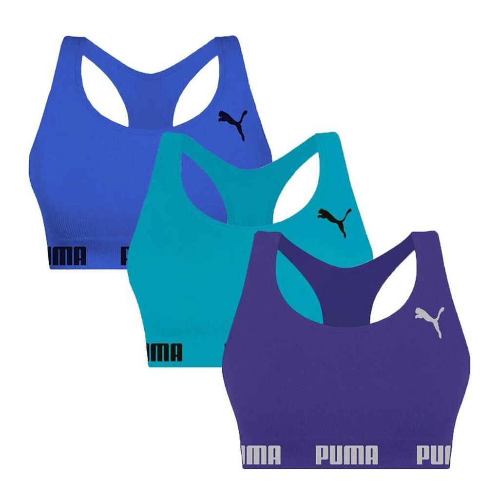 Kit 3 Tops Puma Nadador Sem Costura Feminino