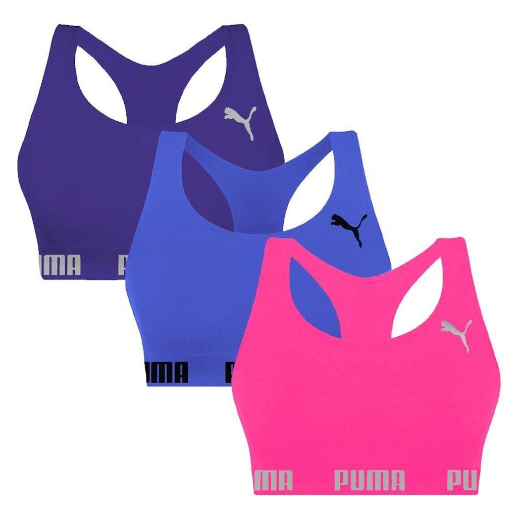 Kit 3 Tops Puma Nadador Sem Costura Feminino