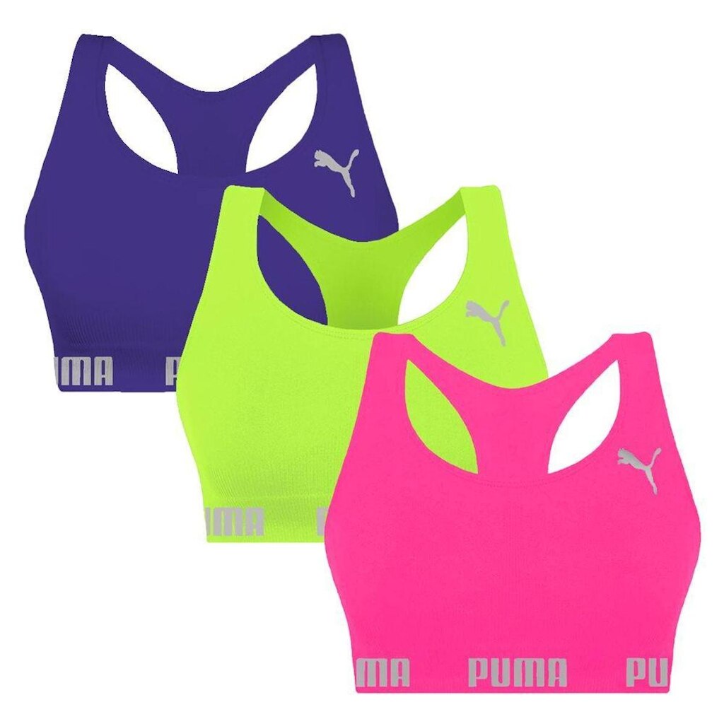 Kit 3 Tops Puma Nadador Sem Costura Feminino