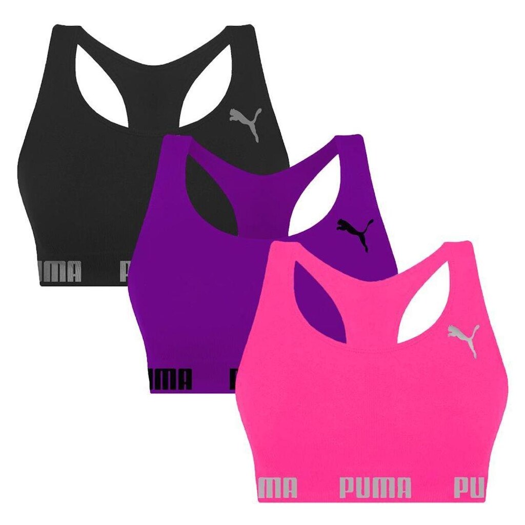 Kit 3 Tops Puma Nadador Sem Costura Feminino