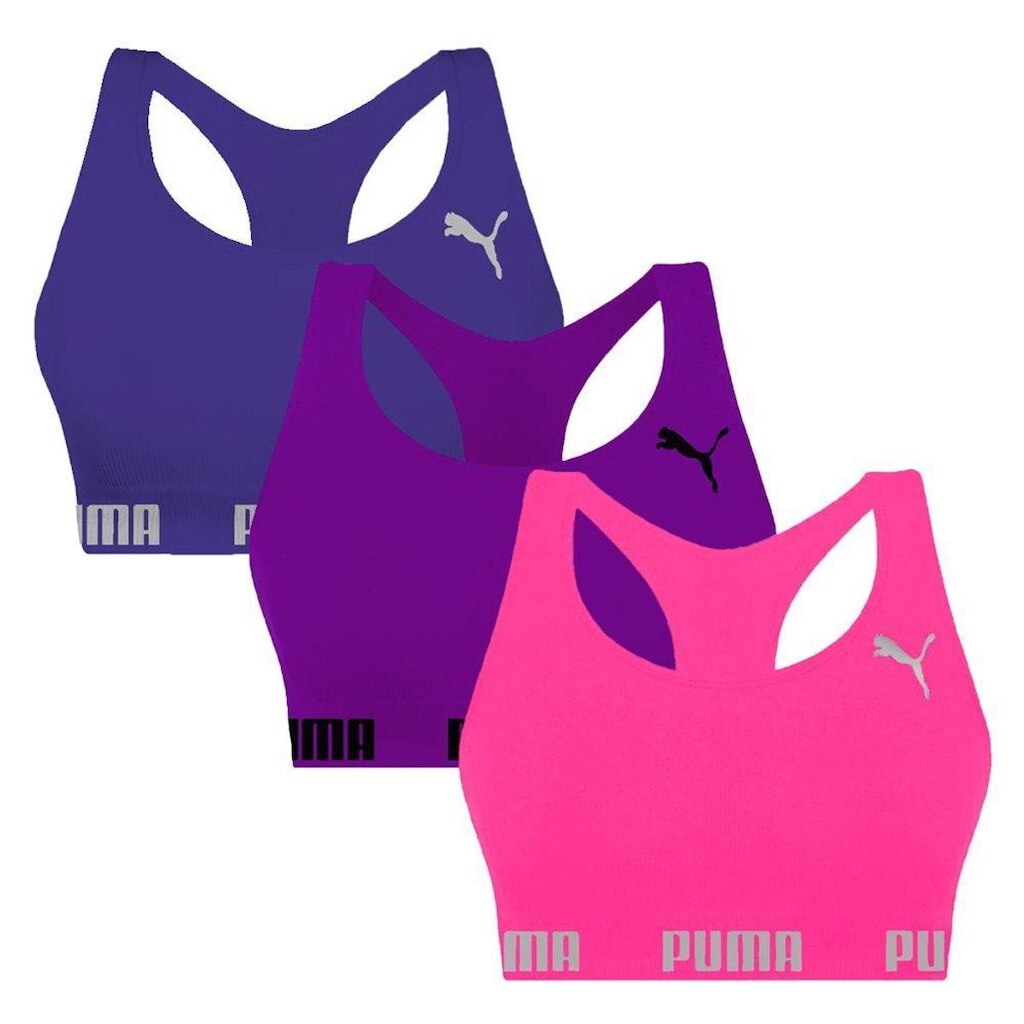 Kit 3 Tops Puma Nadador Sem Costura Feminino